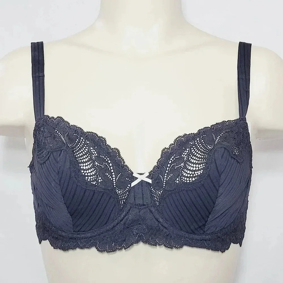 36DD Paramour 115353 Stripe Delight UW Bra Black NWT - Picture 9 of 11